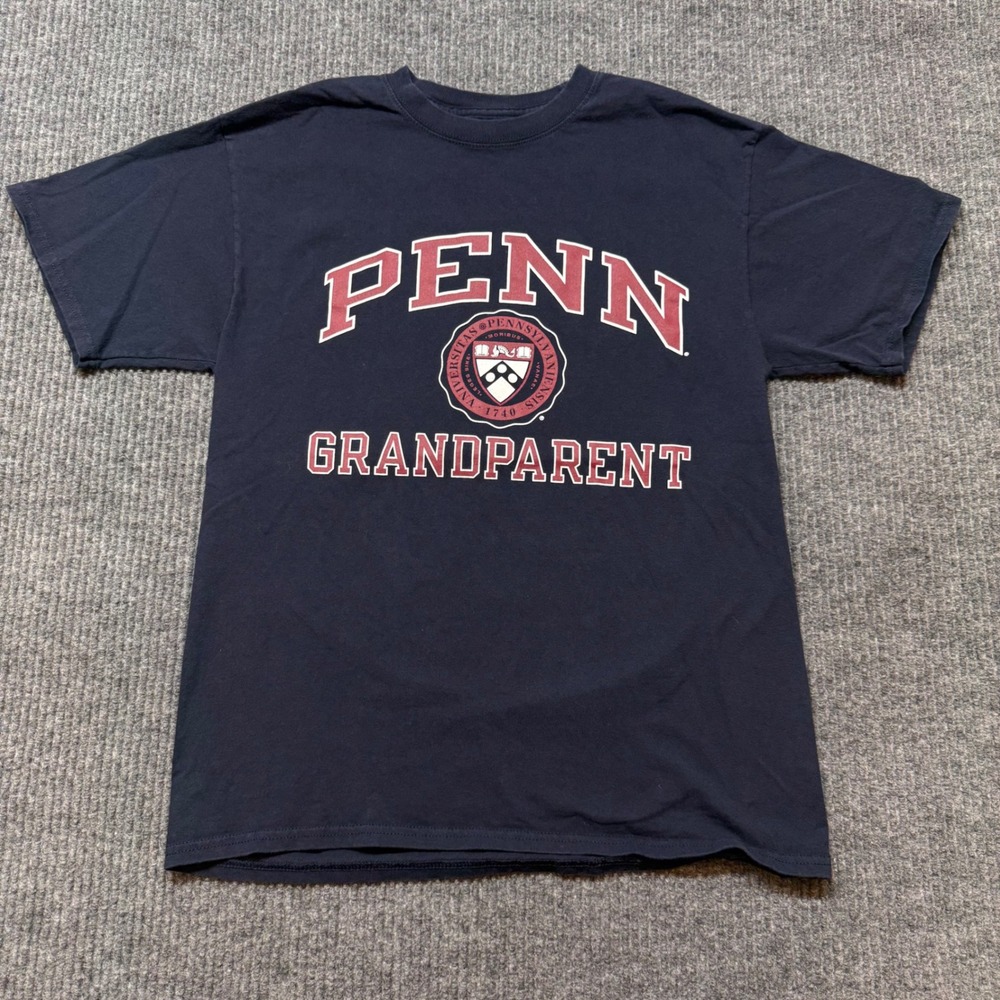 Champion UPenn University of Pennsylvania Grandparent T-Shirt Mens M Navy Blue